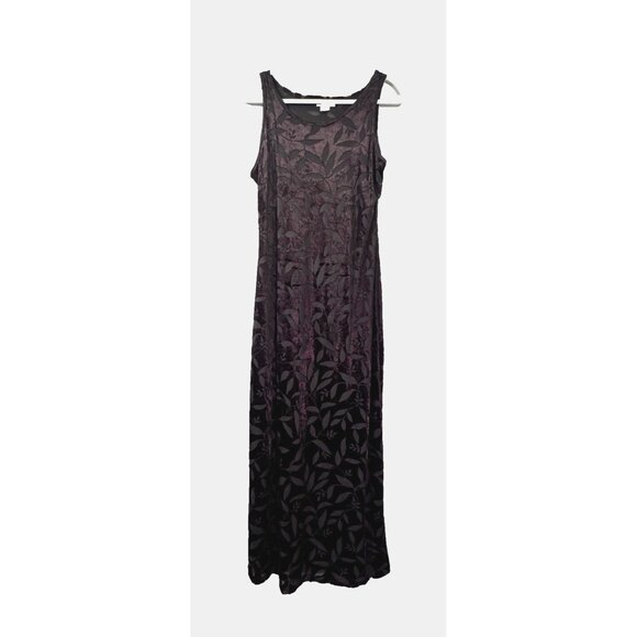 VTG Rory Womens XL Maxi Dress Purple Brown Sheer Velvet Burnout Fairy Grunge Y2K - Picture 1 of 10